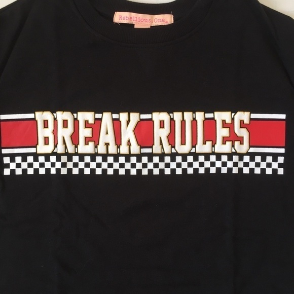 Rebellious One Cropped Graphic Sweatshirt Size XS - Picture 13 of 13
